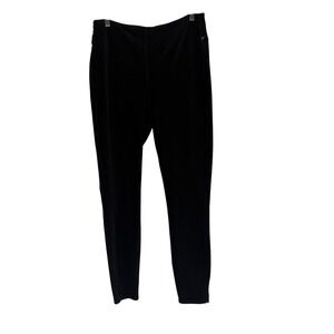Lysse Velour Ribbed Leggings Women's XL Black Stretch Split Ankle Pants